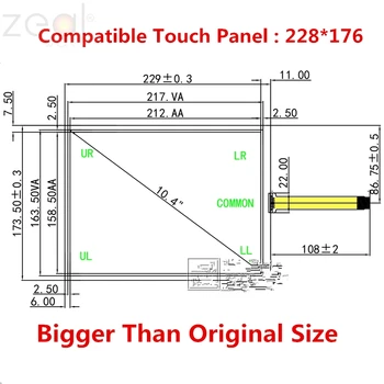 ЗА 10,4-инчов Берквиста 5 Тел 104E-5RBA14 Сензорен екран Съвместим Размер на 228*176 Тъчпад Оригиналния Размер на 213*161 Сензорно стъкло