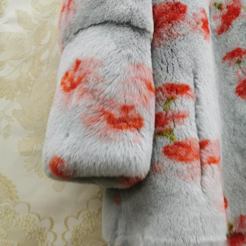 Дамско яке за запазване на топлината през есента и зимата на хартиен за жени палто от заек Рекса персонален настраиваемом повторенията