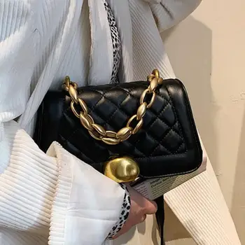 Решетчатая квадратна чанта 2021 Модерна Нова висококачествена изкуствена кожа Дамски Дизайнерска чанта чанта Чанта Портмоне