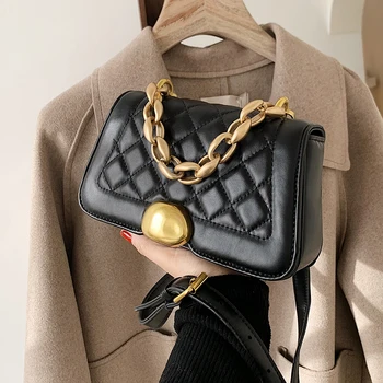 Решетчатая квадратна чанта 2021 Модерна Нова висококачествена изкуствена кожа Дамски Дизайнерска чанта чанта Чанта Портмоне