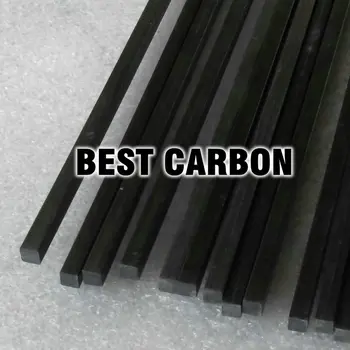 5шт от 3,0 мм х 1000 мм Пултрудированного квадратен твърди въглеродни влакна прът