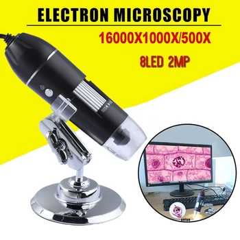 Регулируема 1600X 2MP 8 LED Дигитален Микроскоп Ръчен Преносим Цифров USB Лупа Електронен HD Увеличаване на Ендоскоп