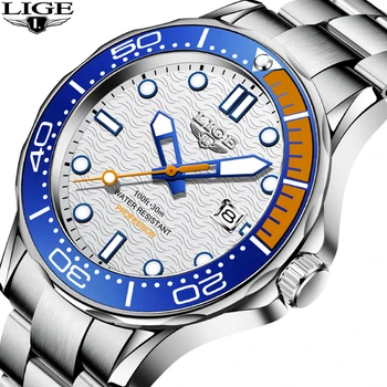 Relogio Masculino 2021 LIGE Luxury Men Watch Top Brand Fashion Diver Watch For Men Waterproof Date Clock Sport Кварцов Часовник
