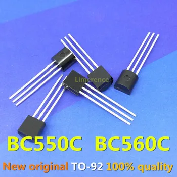 100 бр./лот BC550C + BC560C всеки 50шт BC550 BC560 TO92 Транзистор DIP-3 45V 0.1 A TO-92 Нов Оригинален BC550C BC560C