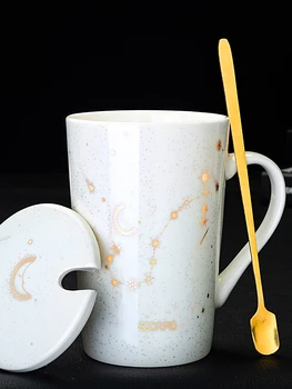 Съзвездие чаша творчески керамична чаша вода личност лъжичка на чаша тенденция студент чаша кафе с голям капацитет на чаша чай