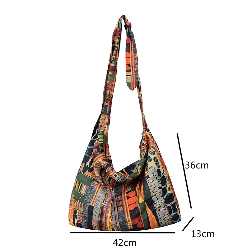Johnature Собственоръчно Printing Рамо Чанти 2021 New Vintage Large Capacity Women Bag Leisure All-match Female Messenger Bag
