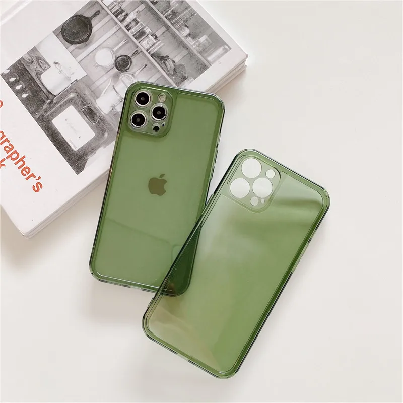 ZUIDID Ретро Kawaii Jelly Зелен Японски Калъф за Телефон iPhone 11 12 Pro Max Xr Xs Max 7 8 Plus 7Plus SE2 Мека Прозрачна Капачка