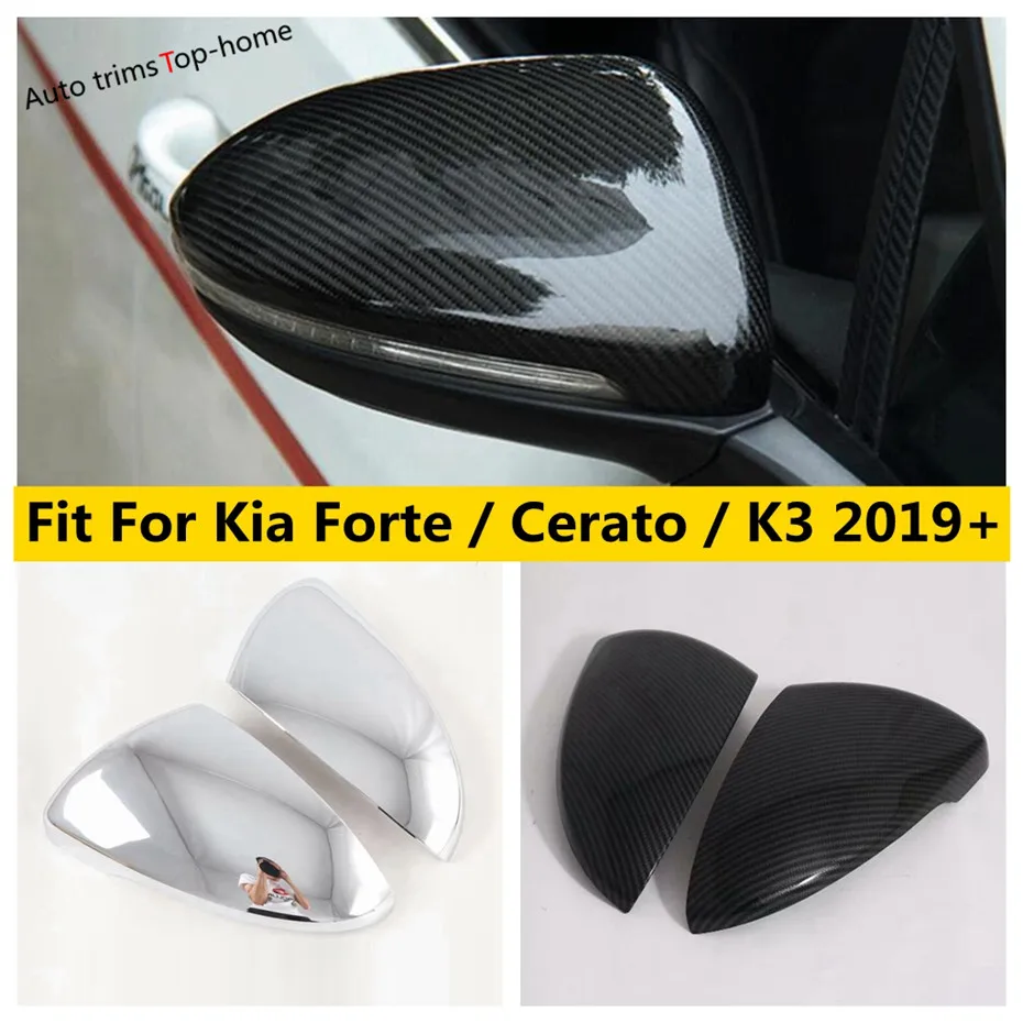 Странично Огледало за Обратно виждане Защитни Капачки на Кутията Комплект Декорация За Kia Cerato Forte K3 2019 2020 2021 ABS Хром / карбон Аксесоари
