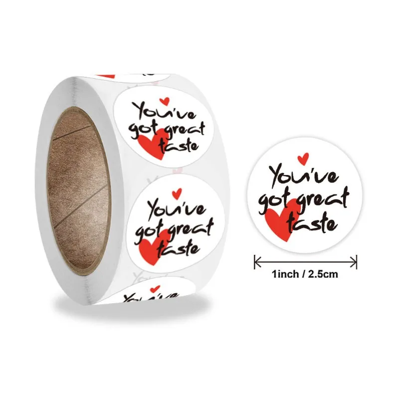 500piece 1inch sealing sticker сърце thank your got the great taste love wedding decoration етикет, опаковка box САМ 25mm
