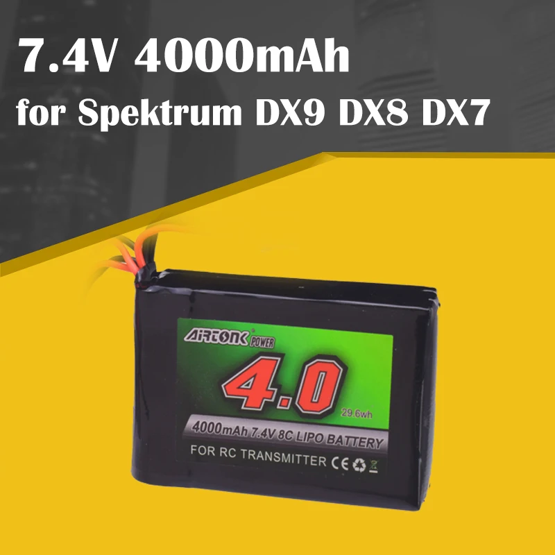 Високо Качество 7.4 V 4000mAh 8C RC Предавател Акумулаторна Lipo Батерия за Spektrum directx 8 видеокарта DX7 DX6E directx 9 видеокарта Дистанционно Управление
