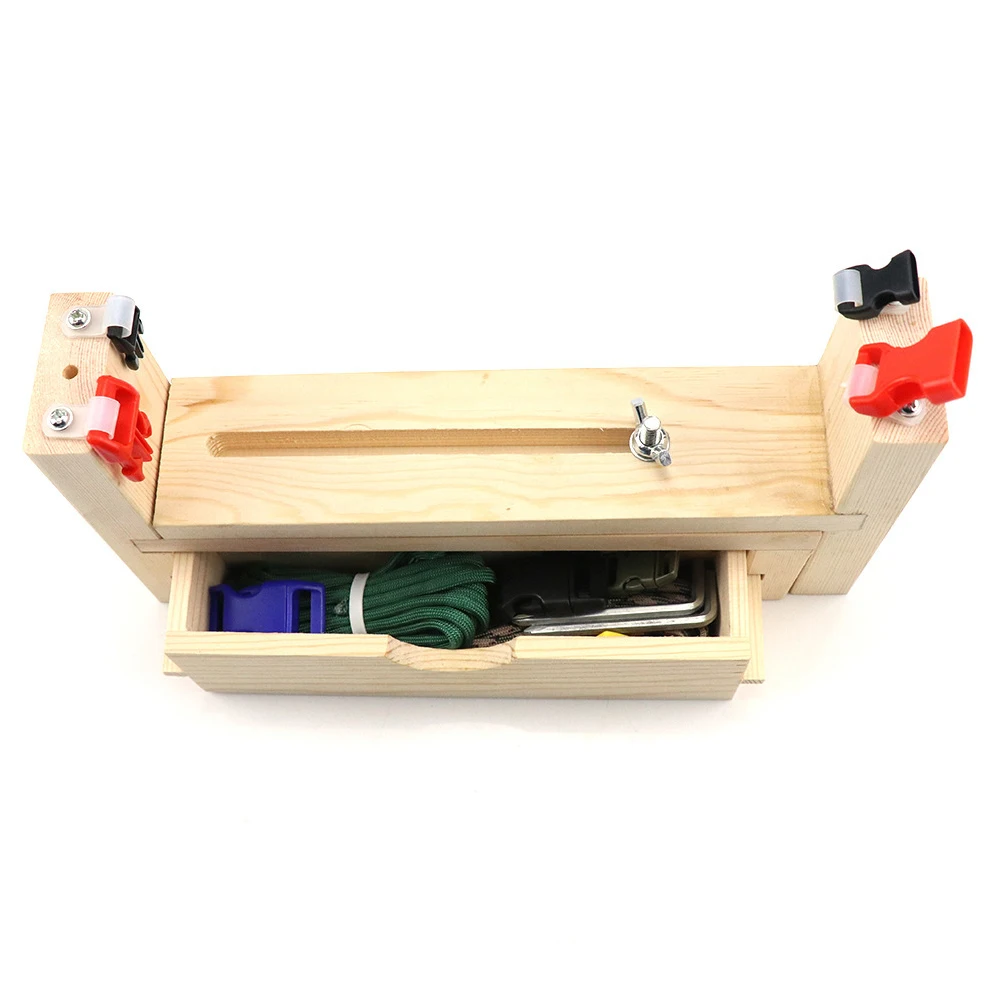 Регулируема Гривна Плетене Инструменти Гривна Maker Kit Пътуване DIY Wooden Паракорд Кука Лесно Переноска Преносими Детайли