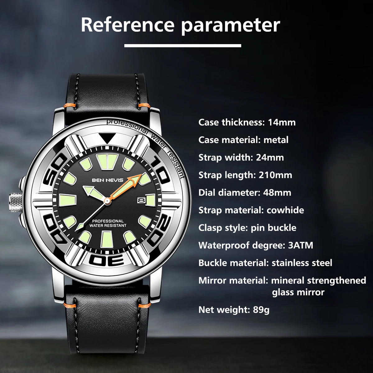 Ben Nevis Brand Business Мъжки Кварцов Часовник Многофункционални Светещи Водоустойчиви Часовници
