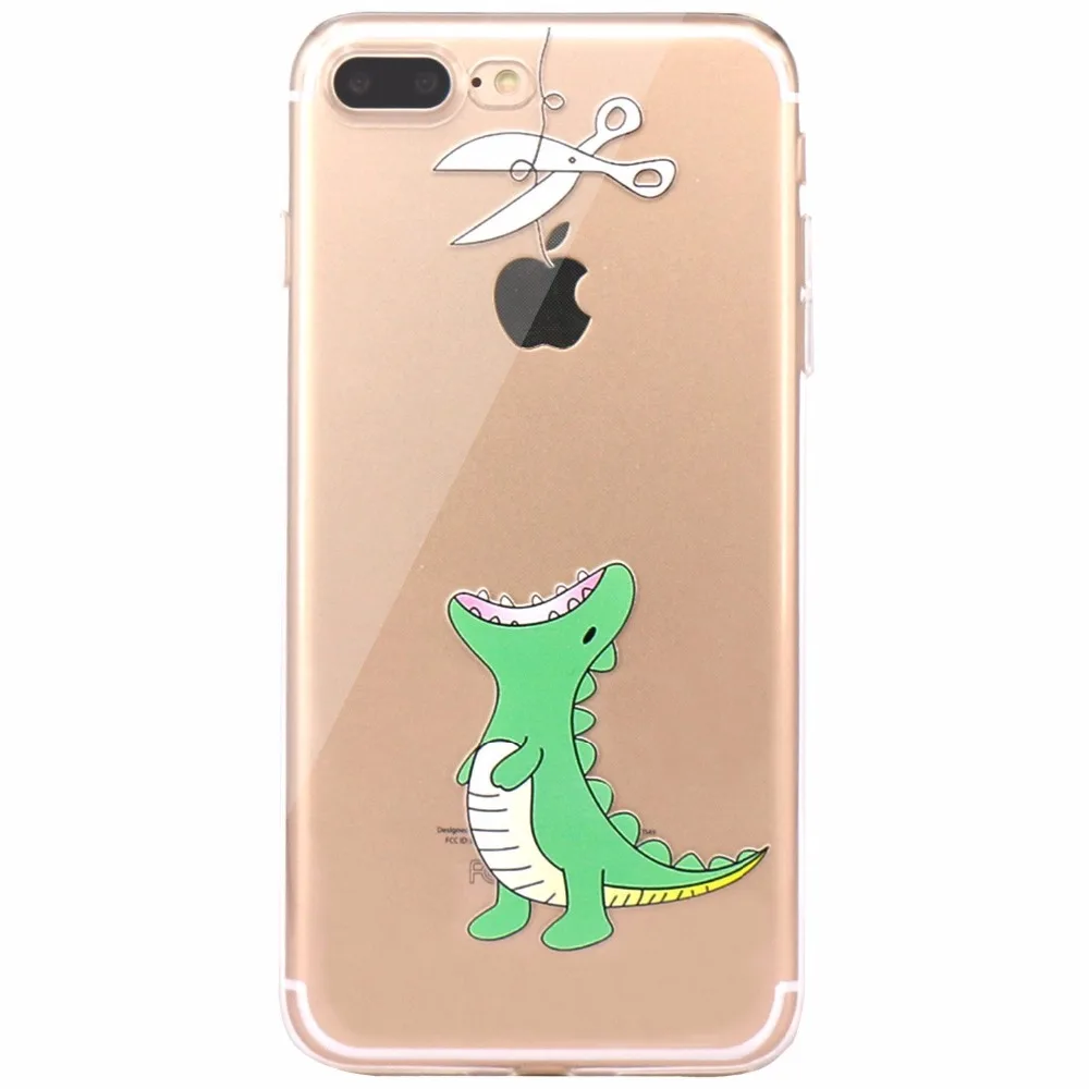 Animal Soft For Funda iphone 6s 6 7 8 plus Transparente Case Clear Динозавър Cat Penguin Делото за iphone 5s se 5 чанти