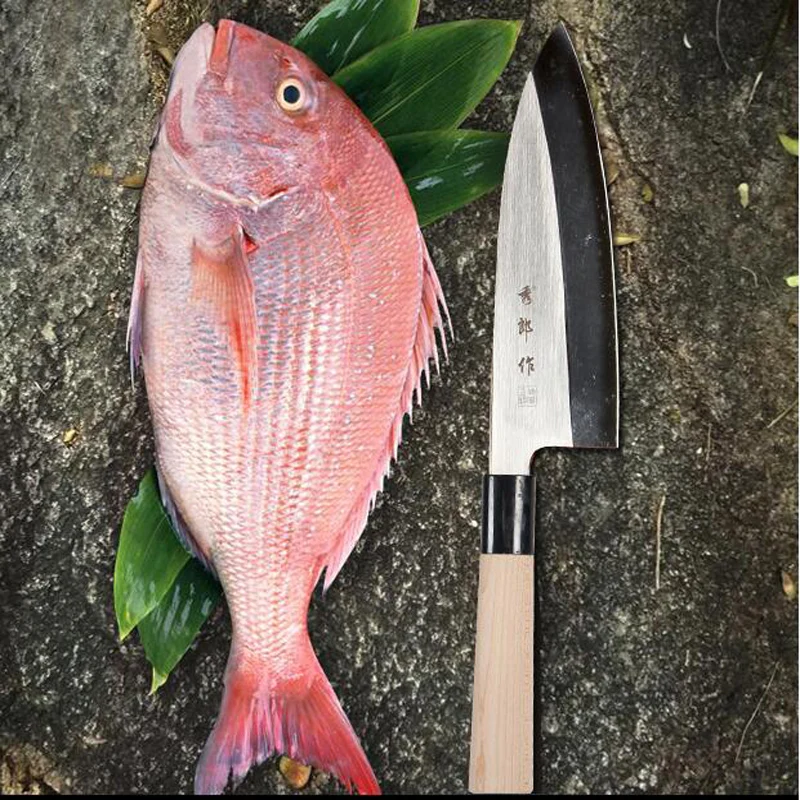Японски Сашими Кинфе 5CR15 От Неръждаема Стомана Деба Суши Готвач Кухненски Нож Янагиба Филе от Сьомга на Главата на Риба Секира Ножове