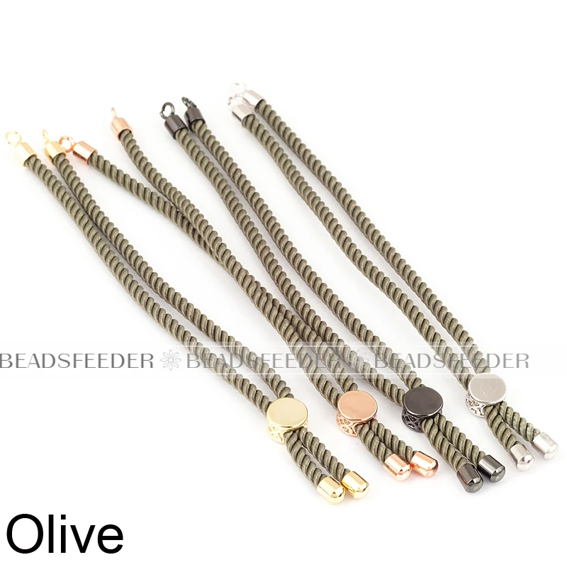 Гривна Half finshed с миланским един кабел, с плъзгаща се ползунковой запушалка , за констатациите на свързващи звена, черно/сребристо/розово злато p