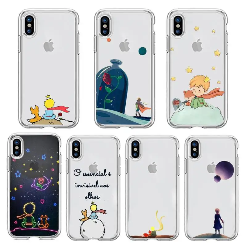 малкият принц Аниме сладък арт дизайн Калъф за телефон Прозрачен мек за iphone 5 5s 5c se 6 6s 7 8 11 12 plus mini x xr xs pro max