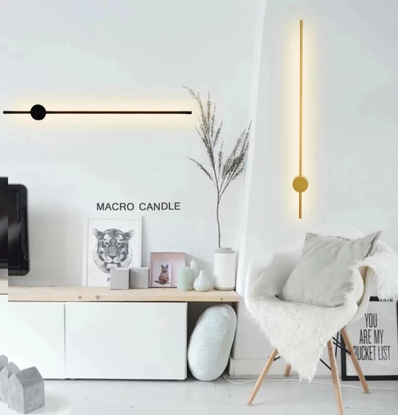 Нов Nordic минималистичен Стилен, модерен хол спалня линия ленти, с монтиран на стената лампа самоличността на творчески коридор преминаване led монтиран на стената лампа
