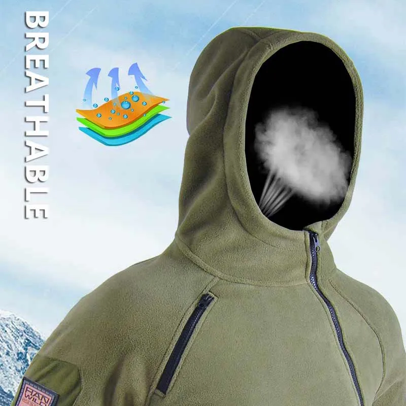 HAN WILD Outdoor Hiking Jacket Мъжки Тактическа Армията Военни Дрехи Флисовые мъжки Якета Палта Топло Военна Ловно Облекло 2021