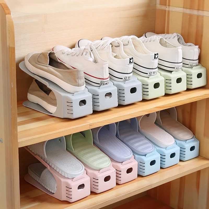STOMMIHO 5pcs Регулируема Органайзер За Обувки Двуслойни Стелажи За Съхранение на Обувки Рафтове За Обувки Кутия За Обувки Референтни Рафтове Поставка Полк