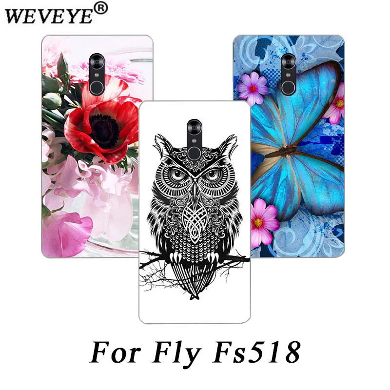 WEVEYE New Painting Print Perfect Flowers Animals And Towers Design Калъф За телефон Fly Cirrus 13 FS518 САМ Cases For the Fly Fs518
