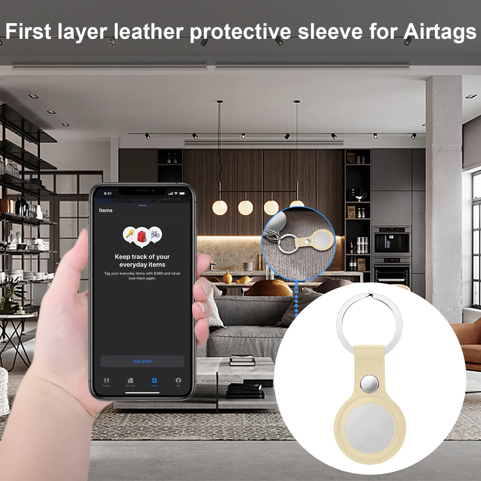 Pro Leather Tracker Cover Ултра-Ключодържател Anti-lost За Apple Airtags Bluetooth Защитен ръкав За Apple Локатор Tracker