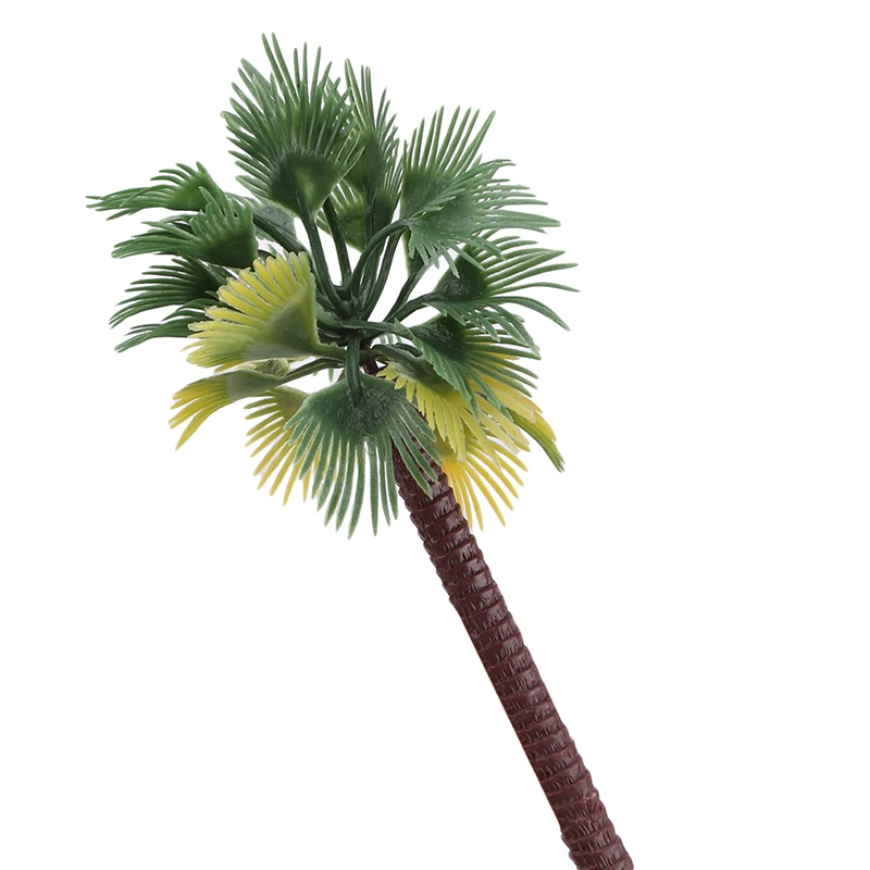 6шт Изкуствени Пластмасови Дърво Оформление Тропическа Гора Пластмасова Палма Пейзаж Модел Изкуствени Листа на Палми