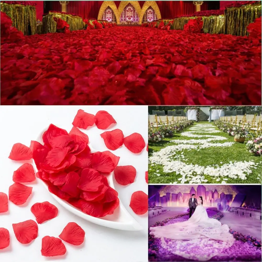 5 Торби 500шт Изкуствени Копринени Листенца от Рози Цвете от Плат Сватба, Рожден Ден Украса на Цветни Декоративни Венчелистчетата са 5*5 См
