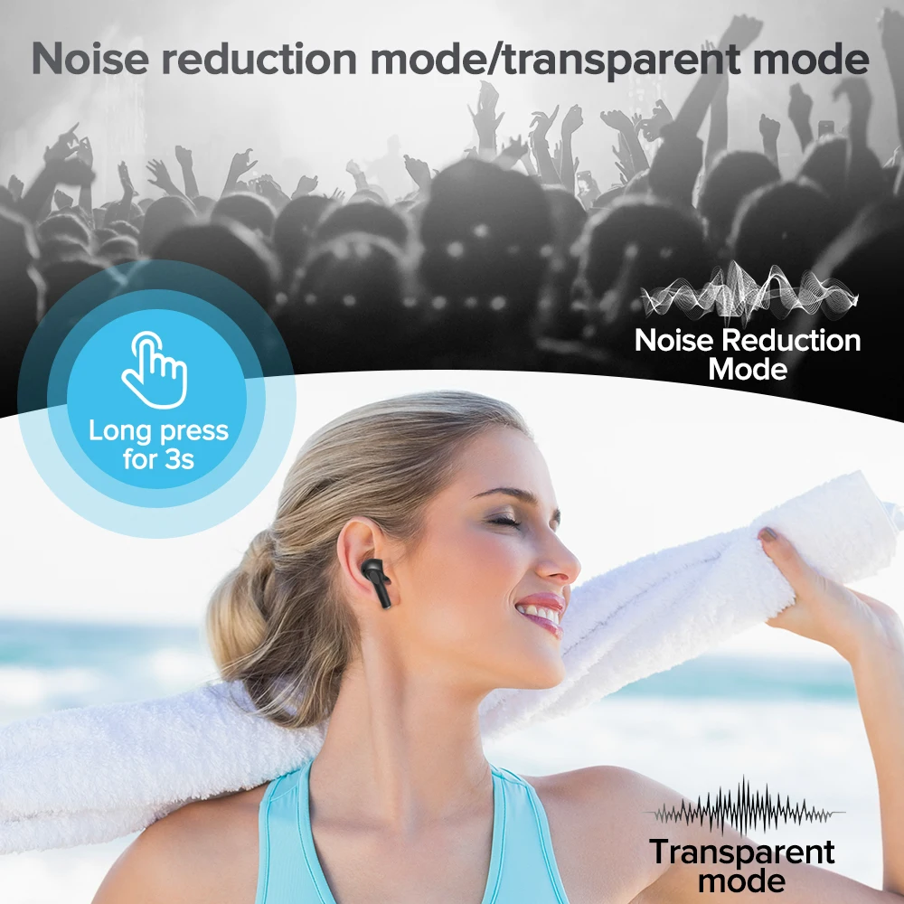 Joyroom TA2 True Wireless ANC намаляване на шума, bluetooth слушалки Предизвикателство bluetooth слушалки Стерео водоустойчив Bluetooth 5.2