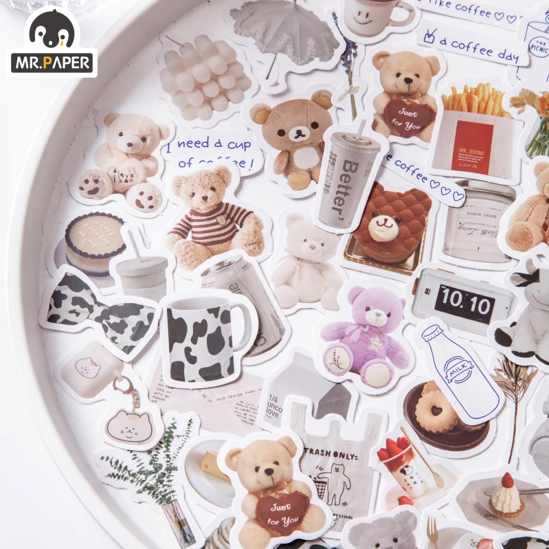 40 Бр./пакет 8 Дизайни Ins Style Small Items Series Сладко Little Stickers Hand Account САМ Material Decoration Kawaii Stickers