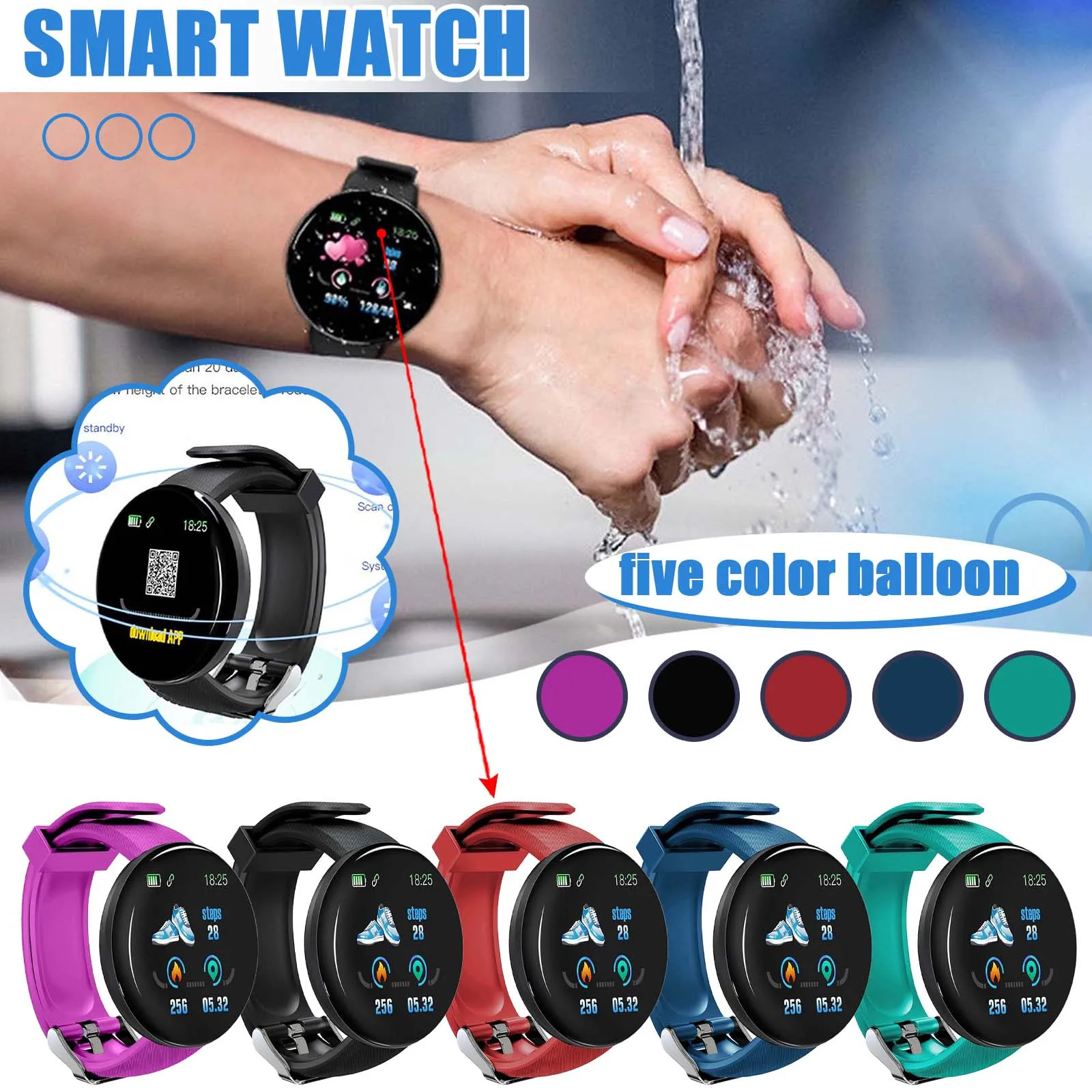 Reloj D18 Smart Watch Мъжете Кръвното Налягане Smartwatch Жени Спорт Водоустойчив Тракер Крачкомер Електронни Часовници За Android и IOS
