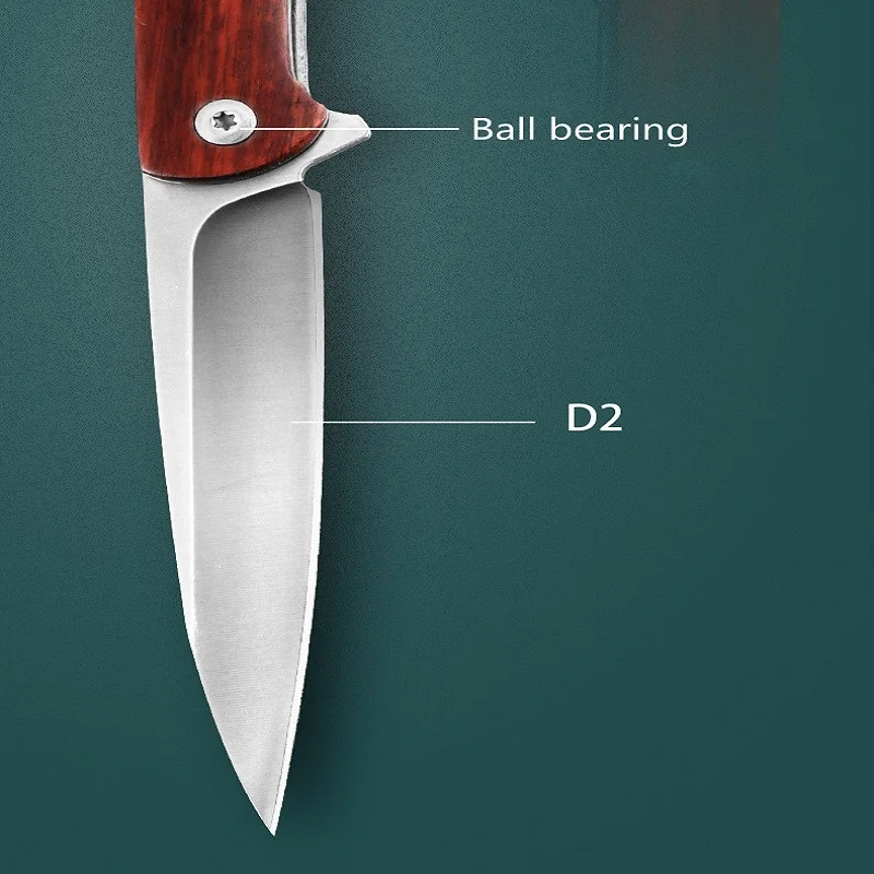 2021 Открит D2 Стоманена Сгъваем Нож Открит Оцеляване Преносим Сандаловый Плодов Нож На Къмпинг, Планинарство Кухненски Нож