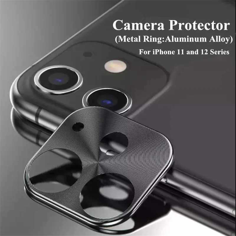 За iPhone12 iPhone 11 12 Pro Max Camera Lens Back Protector Метал Алуминий за iPhone 12 mini Camera Protection Case Cover Ring