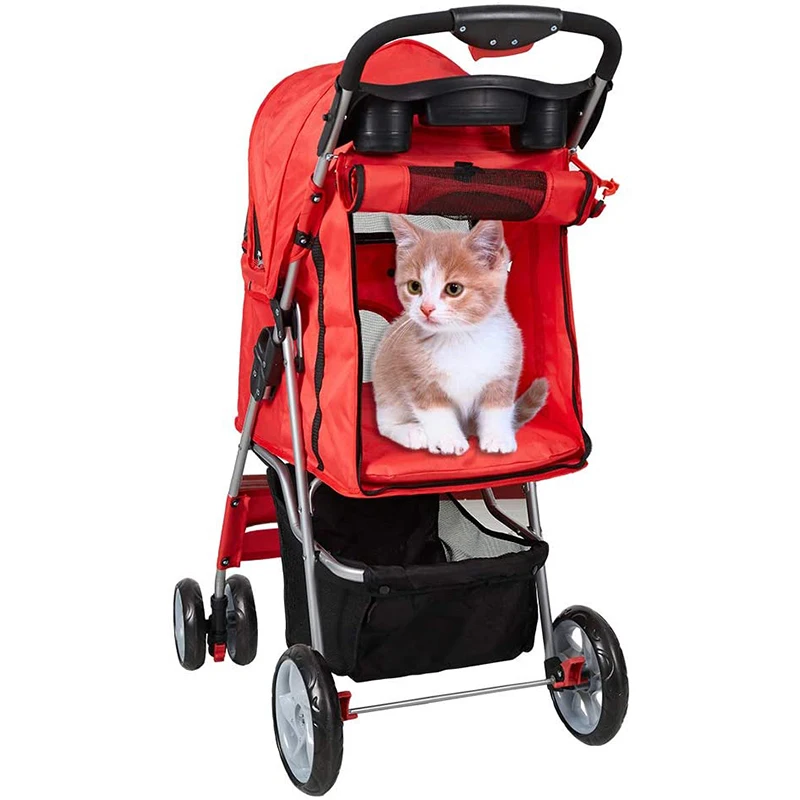 3-Wheels Elite Jogger Пет Stroller Kitten/Puppy Easy Walk Сгъваем Пътен Превозвач