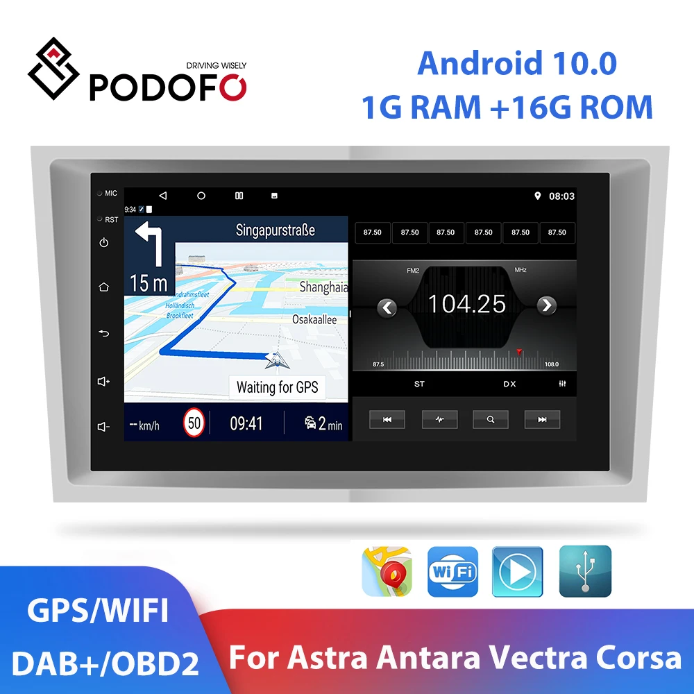 Podofo 2 din Android 10.0 Автомобилното Радио 7