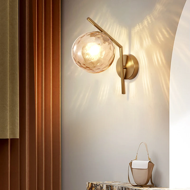 Nordic стъклена Стена Лампа таванско помещение, всекидневна, коридор, спалня, Модерно Осветление злато Вътрешен Интериор коридор ъглова веранда осветителни Тела