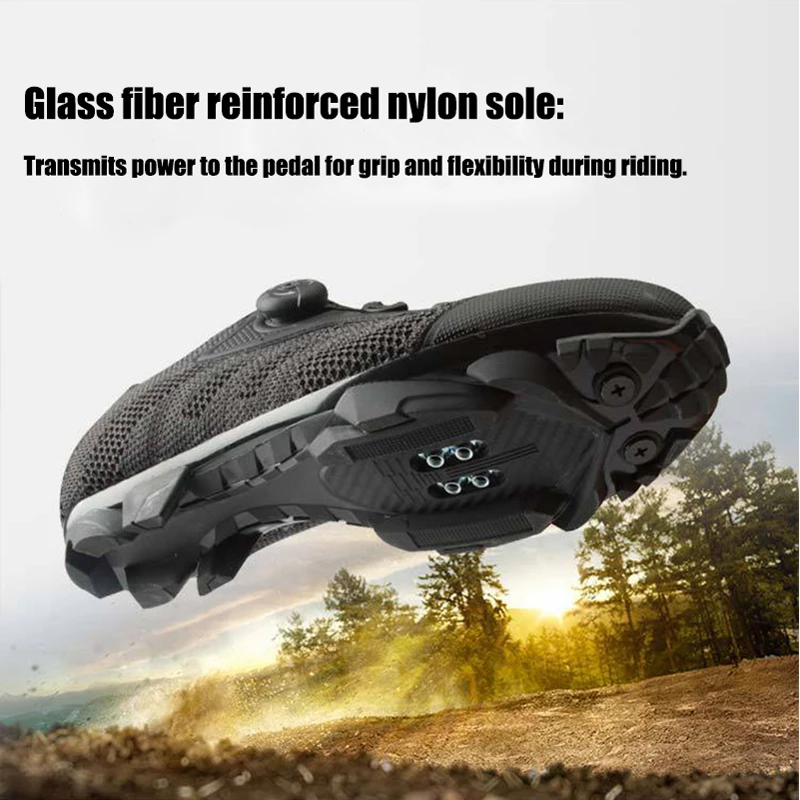 TIEBAO Атлетик Cycling Shoes Add Мтб SPD Pedals Дишаща Outdoor Mountain Bike Sneakers Self-locking Ultra-light Плоски Обувки