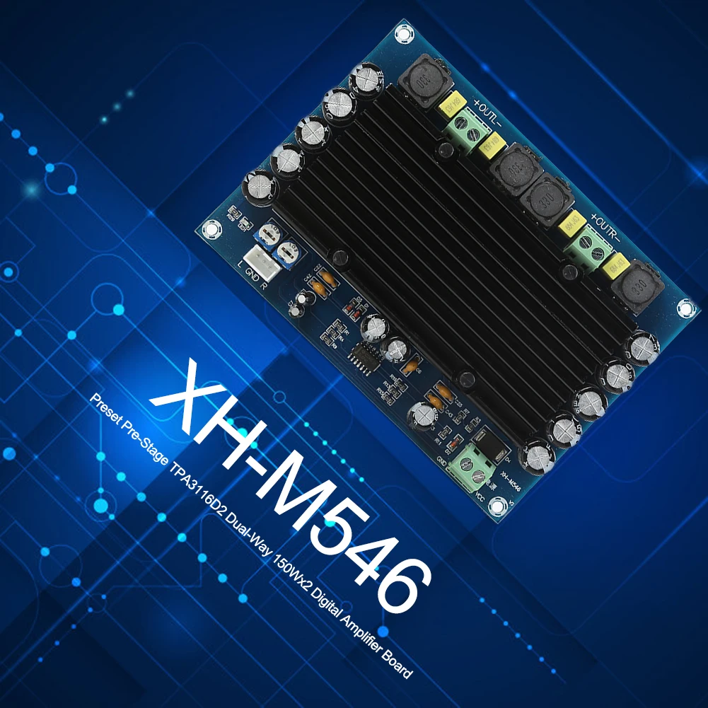 XH-M546 Предварително Pre-Stage TPA3116D2 Dual-Way 150Wx2 Digital Amplifier Board