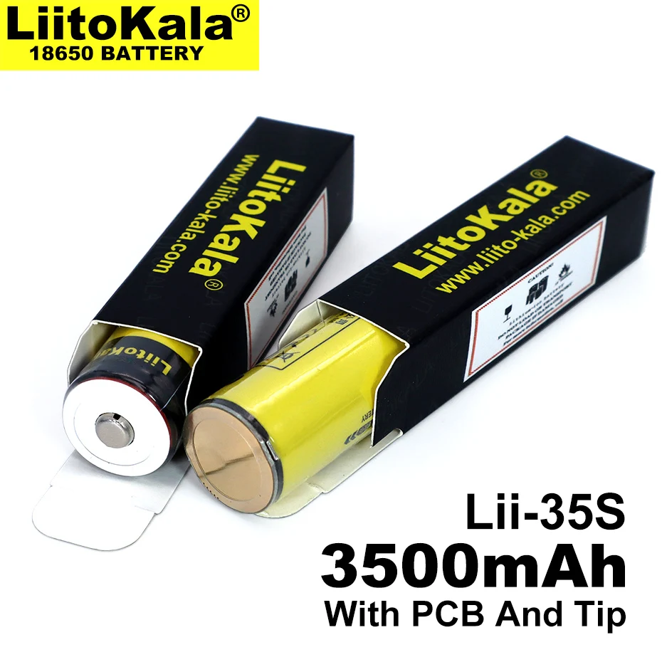 Liitokala Lii-35S Protected 18650 3400 mah Акумулаторна батерия Li-lon с 2MOS ПХБ 3.7 V За фенерче