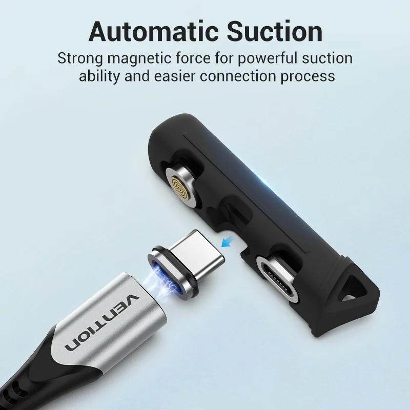 Vention Magnetic Plug Case за Преносим Кутия За Съхранение Type C Chagrer Адаптер за iPhone Huawei, Xiaomi Micro USB Пфи Кабелен Органайзер 3p