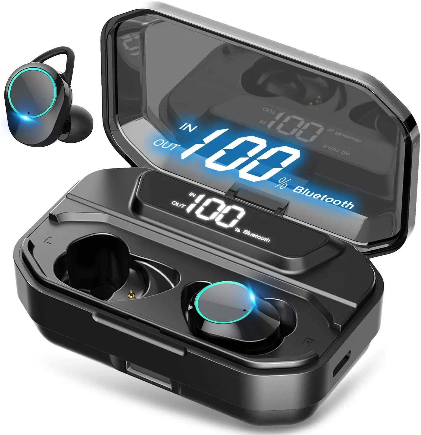 Bluetooth слушалки Слушалки Безжични Слушалки Стерео 3300 mah Батерия Type-C Водоустойчив Микрофон Слушалки За Мобилни Телефони