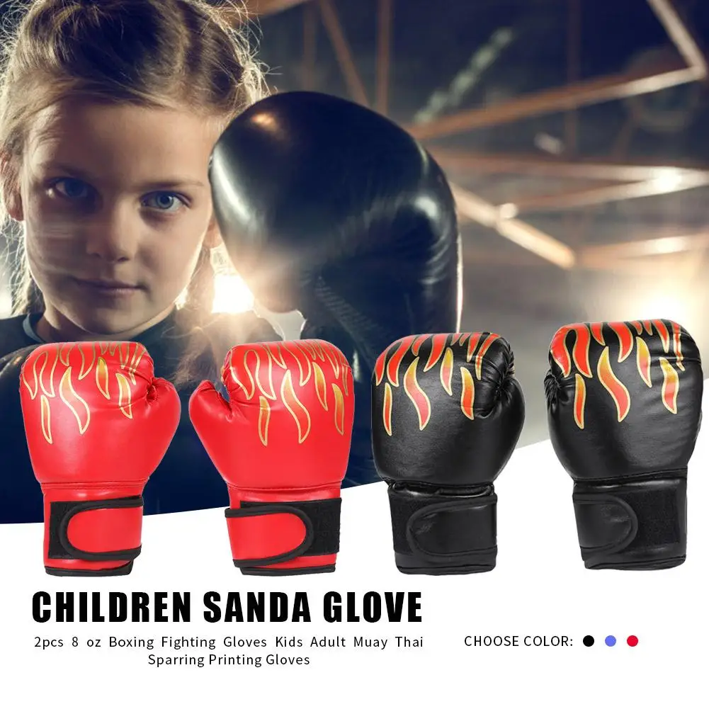 2 елемента Боксови Спортни Бойни Ръкавици Детски Дишащи Муай Тай Спаринг Пробивание Карате, кик-бокс Професионални Огнени Ръкавици