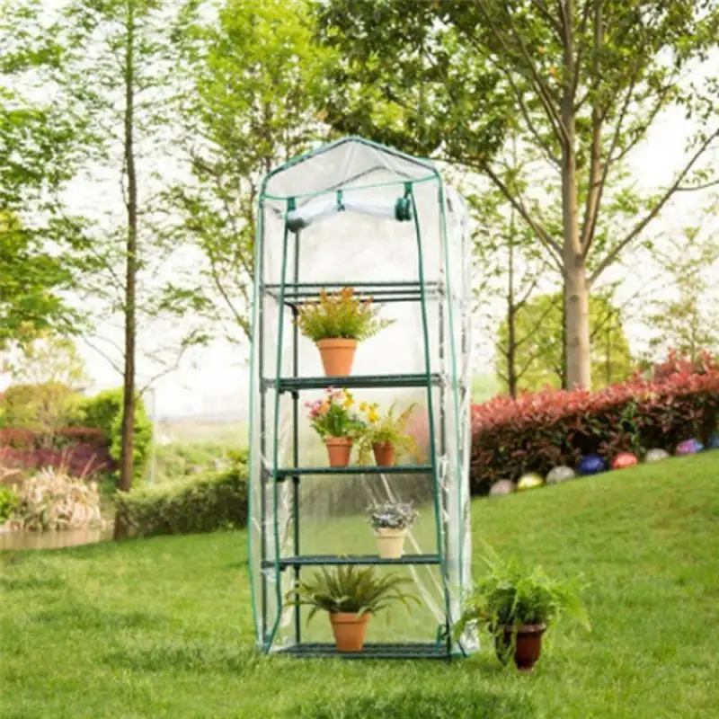 Подреждане Small Парникови Cover Household Plant Отглеждане на Парникови Mini Garden Warm Room PVC Waterproof Garden Warm Room 2/3/4/5 Подреждане