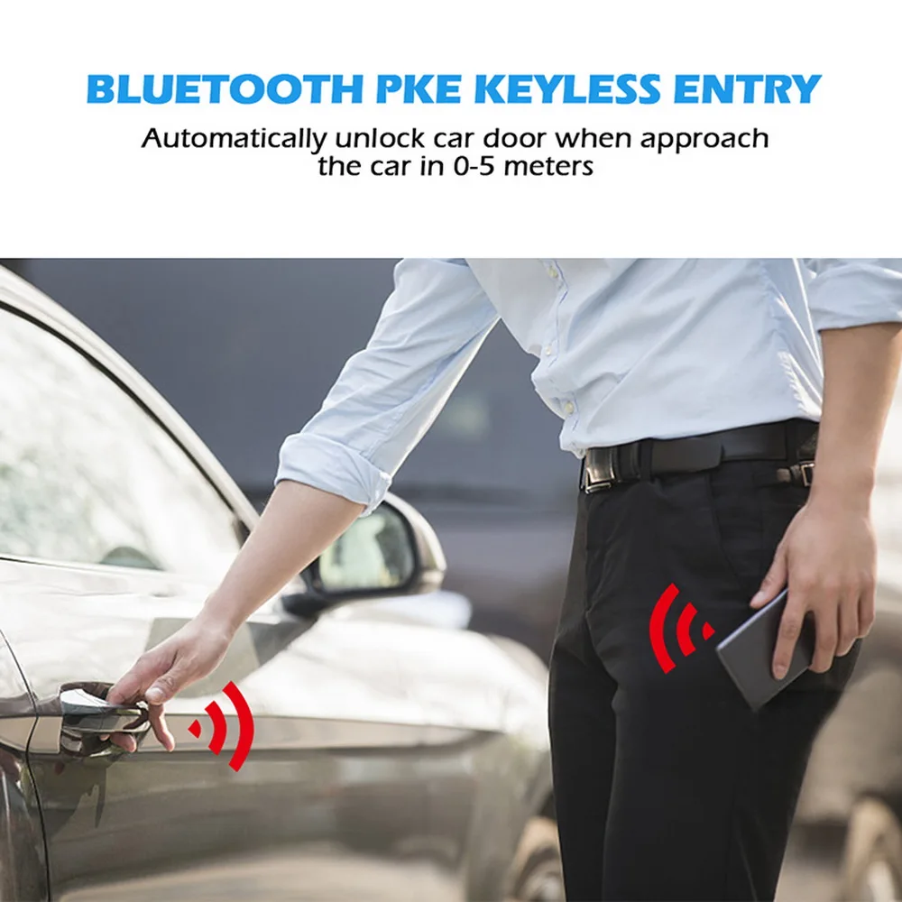 Германия Шпионин Bluetooth ПРИЛОЖЕНИЕТО на Двустранно Автомобилна Аларма Стартиране на Двигателя с 2 LCD Дистанционно Управление на 5000 М PKE Сигурност Бесключевой Вход Бензин Дизел