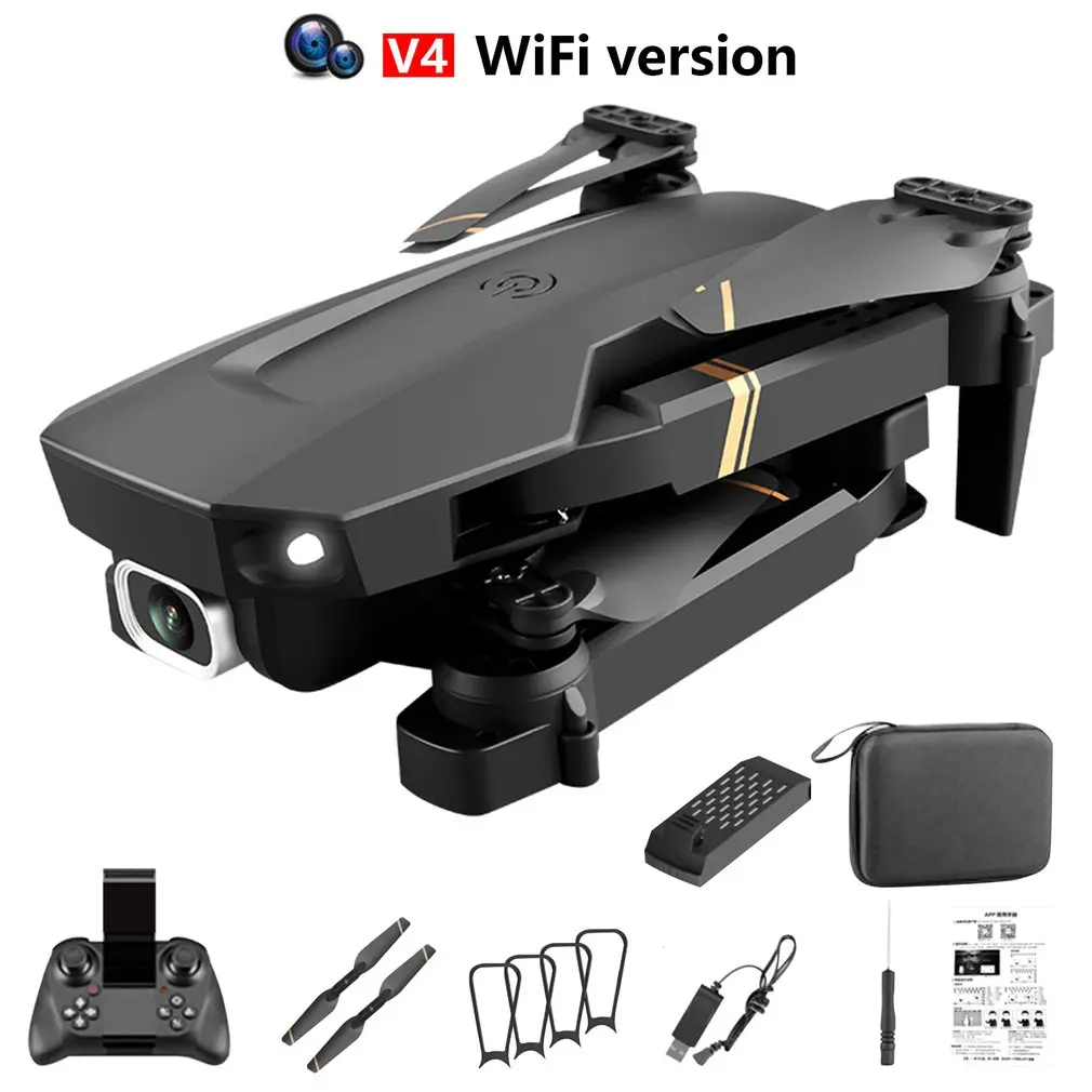 V4 Rc Drone 4k Широка Камера, WiFi Fpv Drone Dual Camera Quadcopter Real-time Transmission Helicopter Toys