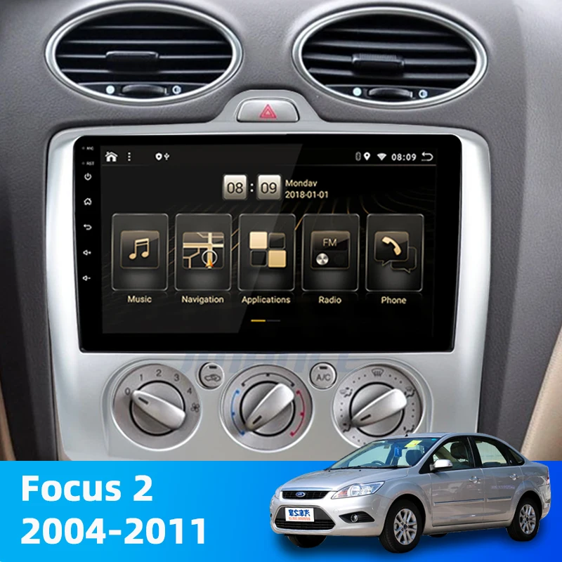 PEERCE За Ford focus 2 Mk2 2004-2011 4G+64G Android 10.0 DSP Car Radio Multimedia Video Player GPS Навигация, RDS 2din dvd 1din