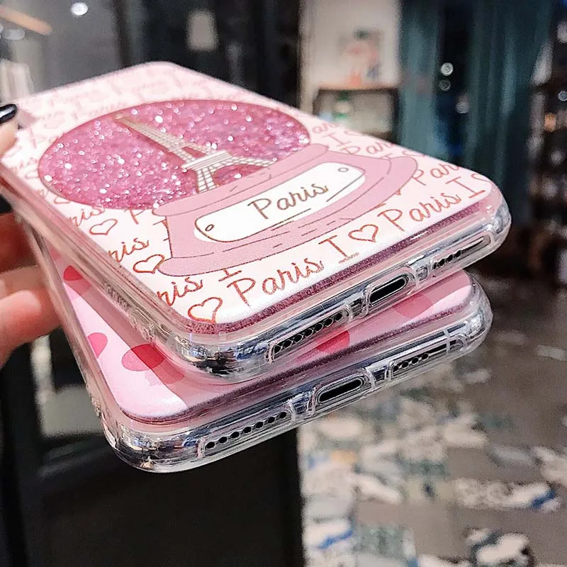 Love Heart Stars Glitter Case For Xiaomi Redmi 9А 9В 9T 9 Power Cartoon Cases Dynamic Liquid Quicksand Soft TPU Cover