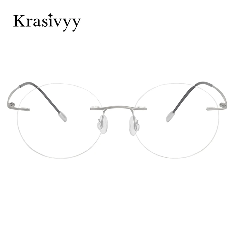 Красиви Старинни Кръгли Очила Без Рамки Рамка За мъже Ultralight B Титанов Предписани Очила За жени Късогледство Корейски Очила 2021