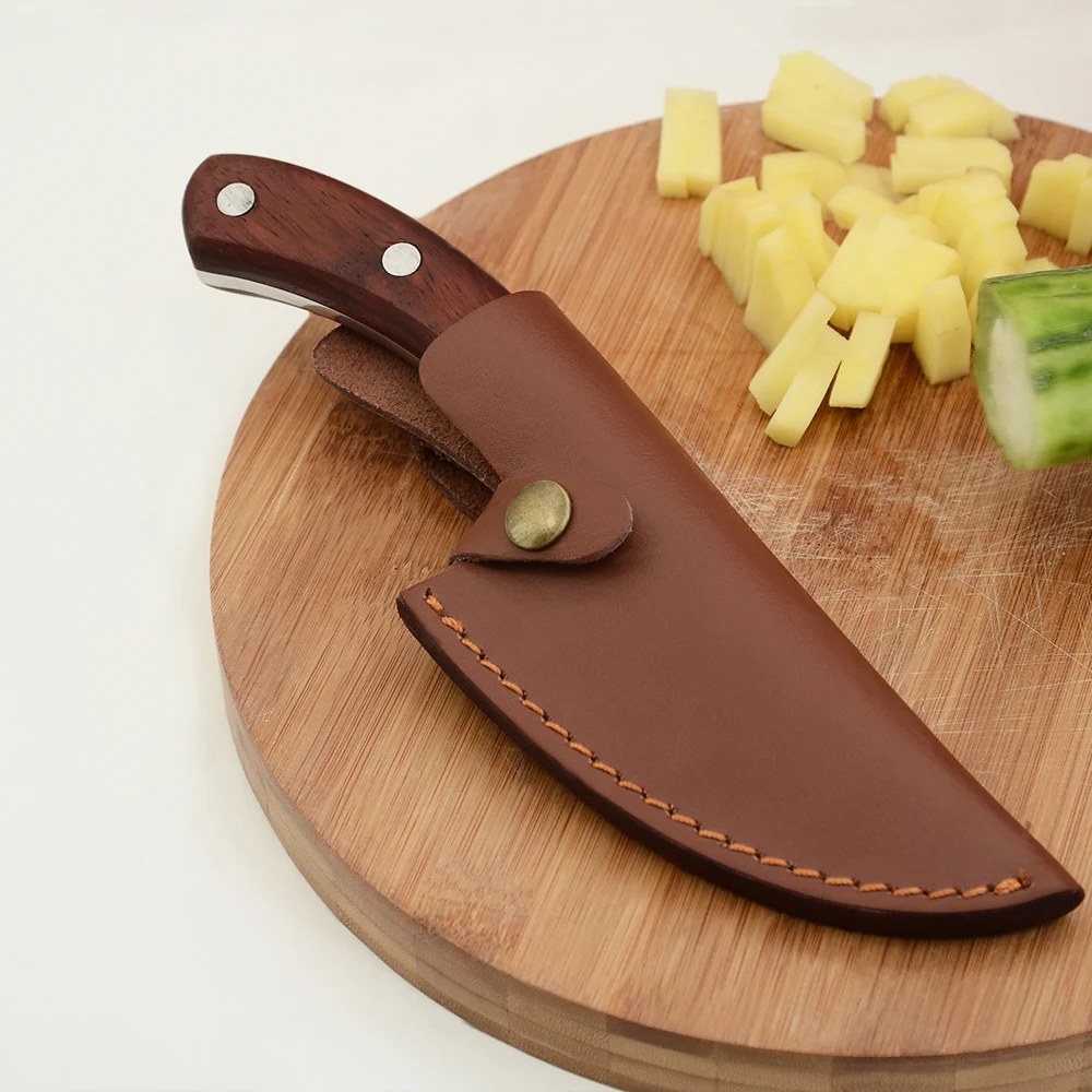Дамасская кожена обвивка за 5,5-инчов Обвалочного Ножа Сръбски Майстор-готвач Калъфи за ножове е Лесен за носене за Къмпинг Калъф за Ножове, Инструменти за Приготвяне на храна