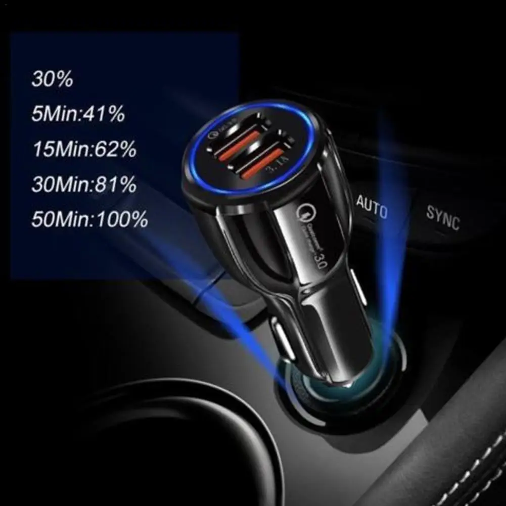 Car Phone Charger QC 3. 0 Car Charger Dual Port Car Charger Type, Quick Charge For mobile phones Car Interior Accessories