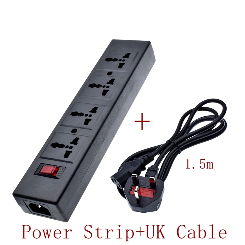 Великобритания Мултифункционален 250 В 10a 1.5 m 4 jack Universal power Strip PDU изход IEC320 plug adapter UK power cord converter Socket